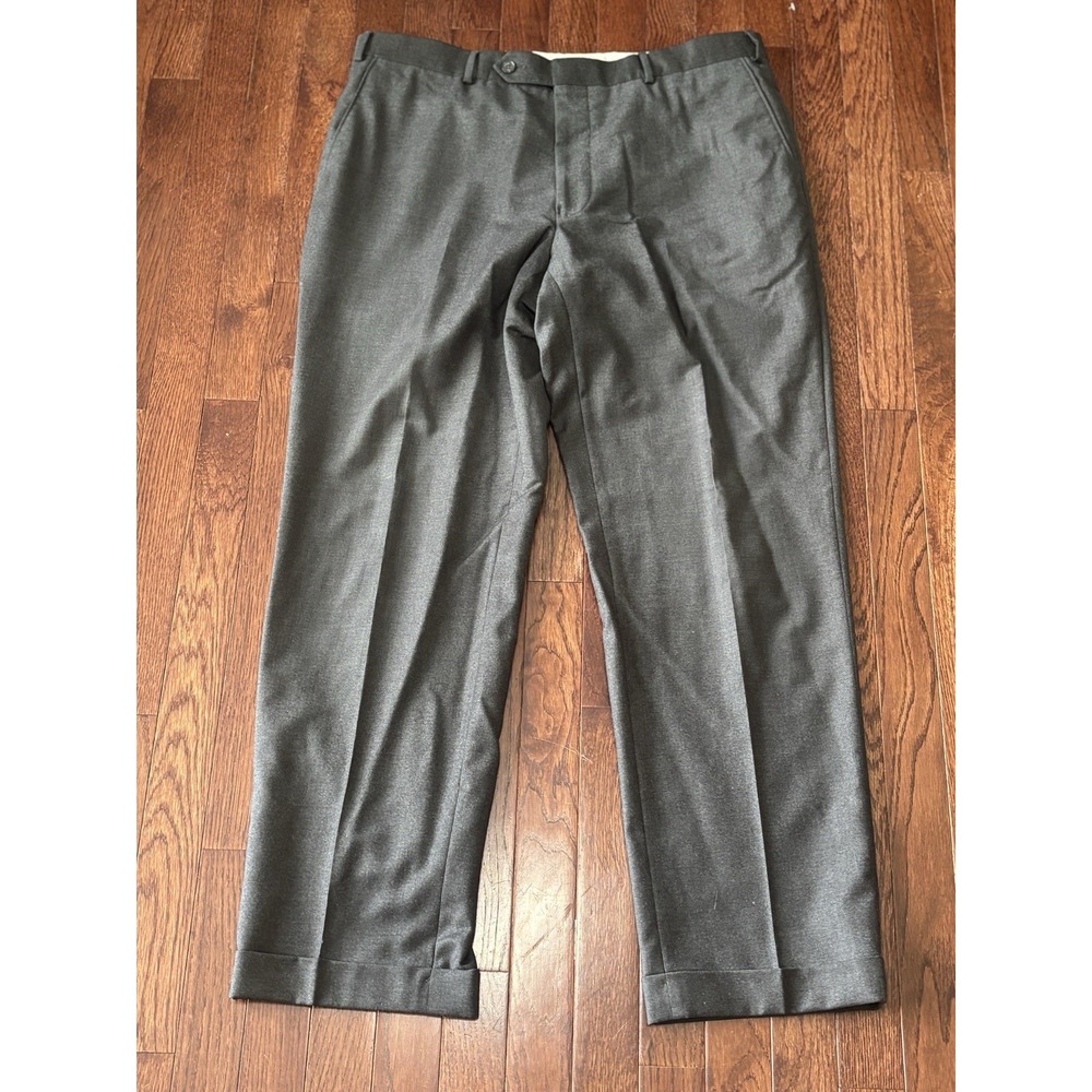 Samuelsohn Super 130s Gray Wool Cashmere Blend Trouser Size 38x31.5